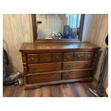 Dresser with mirror, 6 drawers, solid and very