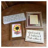 Beautiful sunflower and some religious decor