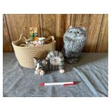 Cute Cat dï¿½cor - ceramic cat cat clock, cat cup,