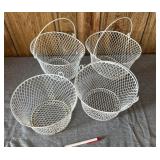 Wire baskets, one missing handle