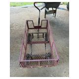 Garden wagon with drop gate and a plastic tub