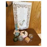 Cute trinkets in a beautiful wall hanging