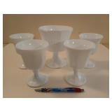 5 pcs milk glass