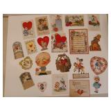 Asst old Valentine cards, old postcards