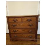 Walnut 5 drawer chest w/ fruit pulls 36 x 39.5 x