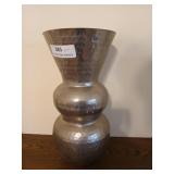 Hammered metal vase 14"