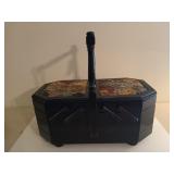 Antique sewing box 17x22x11.5 needs glue on top