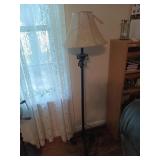 Metal floor lamp w/ cast base 57" needs turn knob