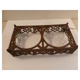 Cast iron dog feed & water stand 3.5x9x17 w/ 7.5"
