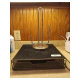 Metal K-Cup holder, paper towel holder, cutting