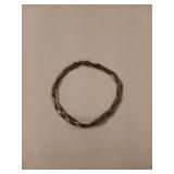 Braided silver bracelet, 7 in, marked Italy