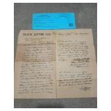 Reproduction Travis letter 1836, Sam Houston