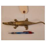 Brass alligator nutcracker 10"