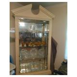 4 tier illuminated china cabinet with glass