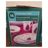 Holiday time 16 piece dinnerware set in box