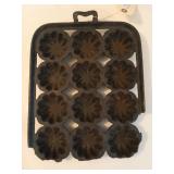 Cast iron muffin pan, edge broken