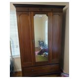 Walnut 3 pc knockdown wardrobe 81x20x50