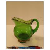 Green glass pitcher 4.5"