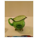 Green glass creamer "Gertie McCarty"