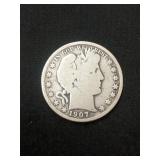 1907 Barber half dollar