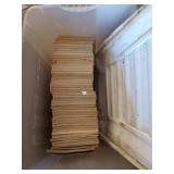 Plastic tub of national geographic magazines