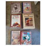 Box of assorted cookbooks
