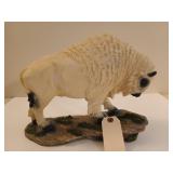 White buffalo statue 10.5 x 13.5