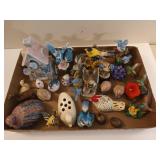 Box of assorted bird collectibles