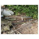 Asst T posts, barbed wire, field wire, scrap,
