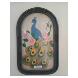 Antique bubble frame peacock 21x13