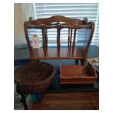 Wooden magazine rack 16x17x13, basket, wood decor