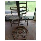 2 old wooden chairs, 26"wall decor