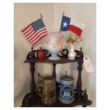 Corner shelf contents - lots of lovely