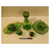 8 ct green glass pcs