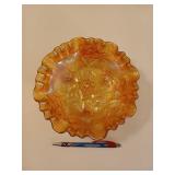 Carnival Glass footed bowl 8"