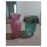 2 Mosaic vases 9" - 10"