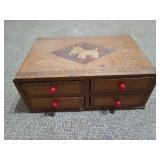 Wooden 4 drawer playing card box