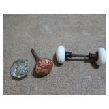 Porcelain and glass door knobs