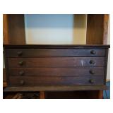 Antique spool cabinet 12x27.5x15 w/ contents