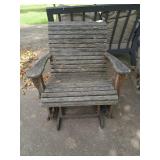 Wooden glider 33" wide, needs some love, kind of