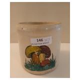 Mushroom crock jug 7x7 w/ asst rocks