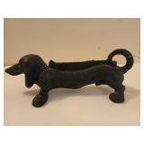 Cast iron weenie dog boot scraper 14"
