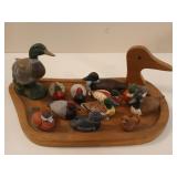 Wooden Duck tray w/ ceramic/wood duck
