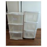 2 plastic storage organizers 24" tall