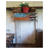 Metal hanging rack w/ shelves 74x47x13.5