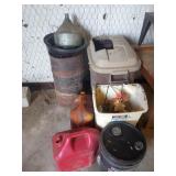 Eight pieces all, nice galvanized funnel fuel