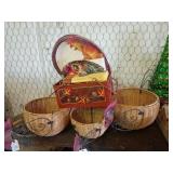 Chicken hanging baskets fall decor