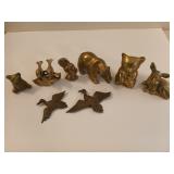 8 pcs brass animals