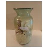 Large glass vase of Christmas decor 15"