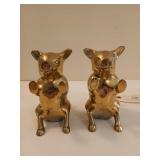 Pair of brass Pig bookends 6"